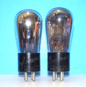 Sx-226 Sylvania Type Radio Audio Amplifier Vacuum 2 Tubes Valves Globe 26 326