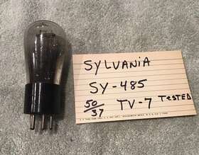 Sy-485 Sylvania Rare Globe Tube Type 485 Radio Amplifier Vacuum Tv-7 Tested Vtg