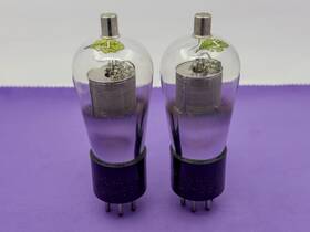 Sy-551 Sylvania 2 Globe Tubes Etched Base Strong Tested Pair