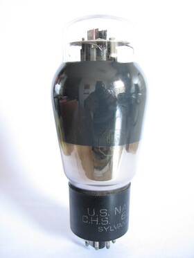 Usnavy-chs-6l6g Sylvania 1940s Beam Power Amp Tube - Black Plate Smoked Glass