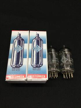 10.8471 Telefunken 5.8453 Matched Pair Ecc83 12ax7 Ribbed Premium Vacuum Tubes Test Nos
