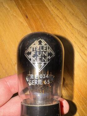 Re034 Telefunken Re034. Serie 65. Bulb Tube Vintage