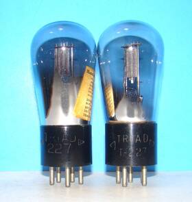 T-227 Triad Type Radio Audio Electron Vintage Vacuum 2 Tubes Valves Globe 327 27