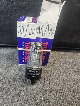 2.7016-d Tung-sol 6v6gt Power Amplifier Vacuum Tube Black Glass Usa Tested
