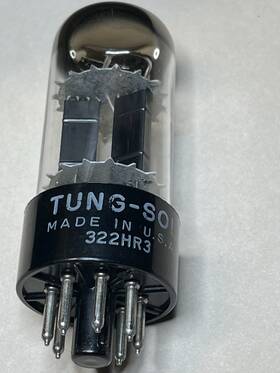 Tung-sol 322hr3 Vintage Tung-sol 6sn7 Black Plates Horse Shoe Getter Tested Good
