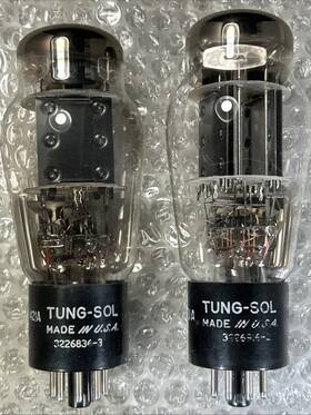 421as Tung-sol 421a/5889/6as7 Set Balanced Top And Bottom Halo Getts Blk Domino Plates Strong