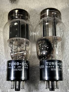 6as7 Tung-sol 421a/5998/6as7 2 421a Matched And Balanced Tubes. Blk Domino Plates