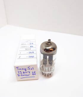 95-126-01 Tung-sol Lot Of 1 12au7 Ecc82 Tv-7 Tested Vacuum Tube D-getter Long Grey Plate