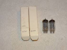 Jtl-5751 Tung-sol 2 X 12ax7 Tubes D-getter Very Strong Matched Pair #6