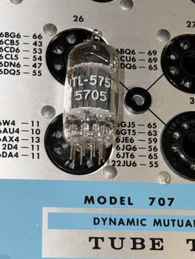 Tung-sol Jtl-5751wa 1950s Jtl-5751-wa Tube Beautiful Logos Tests Crazy Strong And Balanced
