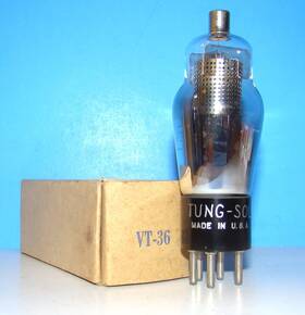 Vt-36 Tung-sol Type 36 1942 Nos Amplifier Audio Radio Vacuum Tube Valve St Shape