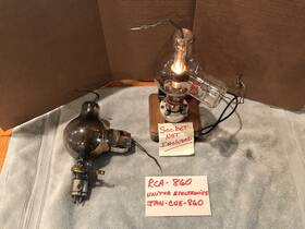Jan-cue-860 United 2 Rare Nos Jan 860 Transmitting Tubes Triode Vt-17 Screen Mesh Filament Vtg