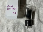 Rca Radiotron UX-245 Type Globe Tube Tested Amplitrex 75% Engraved Vtg. Fixed Price $99.00.