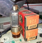 Two Rca 2E24 Vacuum Tubes Nos Tested On TV-7D/U Tester. Fixed Price $9.50.