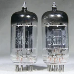 Matched Pair Sylvania Jhs 12AX7/ECC83 Long Black Plate Square Getter Very Strong. Fixed Price $185.00.