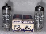 Matched Pair Tungsol 12BZ7 Black Plate O-getter Tubes TV7 Nos Nib Same Dates. Fixed Price $50.00.