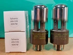 Pair Of Sylvania Jan Chs 6SN7W Tall Glass Vacuum Tubes - 9% Matched. Fixed Price $400.00.