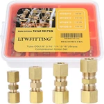 Assortment Kit Tube Od 1/8" 3/16" 1/4" 5/16" Brass Compression Union Set (pack. Fixed Price $45.93.