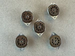 5 Nos Vintage Brown Cinch 9-PIN Vacuum Tube Sockets (qty). Fixed Price $20.00.
