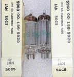 Tightly Matched Pair Jan 50C5 Ge Nos Vacuum Tubes, Triplett 3444 Tested. Fixed Price $33.95.