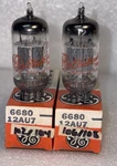 Pair 6680 12AU7 Vacuum Tubes Grey Plate O-getter TV7 Nos Nin. Fixed Price $30.00.