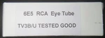 Rca / 6E5G 6G5G Magic Eye Radio Vacuum Tube. Tested. Vintage. Fixed Price $29.00.