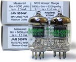 Tested/matched Pair (2 Tubes) 7-PIN Jan 5654W Fully-tested Vacuum Upgr. Fixed Price $50.95.