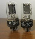 Pair Of 6SN7GTB Tubes - Black Plate Filament Bridge Hickok Tested. Fixed Price $25.00.