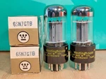 Pair Of Westinghouse 6SN7GTB Nos Nib 1964 Tall Glass Tubes #2 - 7% Matched. Fixed Price $125.00.
