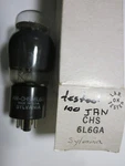 JAN-CHS-6L6GA / Sylvania Vacuum Tube. Fixed Price $39.95.