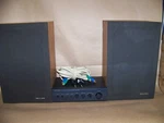 Optimus SA-155 Integrated Stereo Amplifier # 31-1957 Realistic 2 Way Speakers. Fixed Price $75.00.