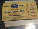 Antique New Old Stock General Cement Non-slip Radio Dial Belt Acratest Simplex. Fixed Price $10.50.