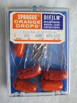 Nos Vintage Sprague Orange Drops Capacitors .05UF 600V Tube Amp Tone Caps. Fixed Price $39.00.