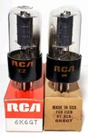 Matching Pair Rca 6K6GT Black Plate Vacuum Tubes Tested Nos On Tv - 7. Fixed Price $19.95.