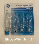Ge 60W Decorative Multi Use Candelabra Base Bulbs Crystal Clear 4PK. Fixed Price $14.25.