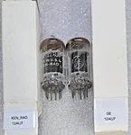 Closely Matched Pair 12AU7A Ge & Ken-rad Black Plate Vacuum Tubes, TV-7D Tested. Fixed Price $29.95.
