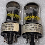 Pair Sylvania 5692 Chrome Top Vacuum Tubes Amplitrex Tested Nos. Fixed Price $155.00.