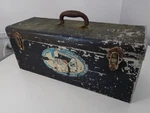 Vintage Electronic Tubes Tool-box, Great Patina, Metal, 22X9X8, All Works. Fixed Price $75.00.