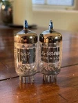 Pair Nos General Electric JG-5814WA 12AU7 5814A Blue Force Tips. Fixed Price $95.00.