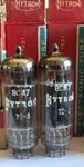 Pair - Nos Hytron 8CM7 Audio Tubes Black Plate Dual Triodes Getters. Fixed Price $20.00.