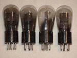 4 X UY-227(27) Rca Globe Tubes*hot Stamped*black Plate*super Strong QUAD*#2. Fixed Price $55.99.