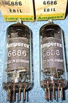 2 Nos Amperex Pq 6686 E81L Vacuum Tubes - 10,000 Hour Audio Pentodes. Fixed Price $70.00.