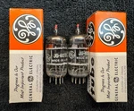 Nos Matched Ge Jg 6072 Black Plate Red Tip Audio Tubes. Fixed Price $195.00.