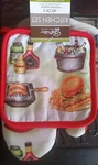 2 Pc New Kitchen Set Inc 1 Oven Mitt & Pot Holder, Various Foods By Cv. Fixed Price $9.99.
