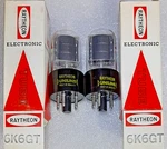 Tightly Matched Pair 6K6GT Raytheon Nos Same Code Vacuum Tubes, TV-7D Tested. Fixed Price $24.95.