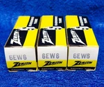 (3) 6EW6 Zenith (ge) Nos Nib Vacuum Tubes Valves. Fixed Price $9.99.