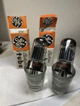 2- Ge 6080 Vacuum Tubes Close Codes Pair Black Plate Tested Nos Nib. Fixed Price $35.00.