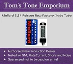 New Box Mullard EL34 Reissue Single Tube (1X) - Dealer Stock. Fixed Price $37.99.