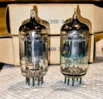 1960'S Pair Nib Nos Matching Sylvania 6AN8A Mil Spec Production Date 3/66, 8/67. Fixed Price $39.90.