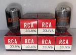 Pair Rca 33JV6 Vacuum Tubes New In Box Available. Fixed Price $225.00.